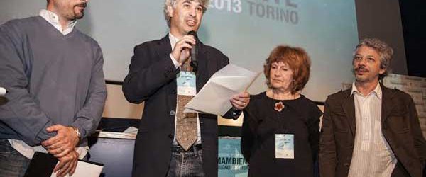 Roberto Cavallo (con il microfono) a CinemaAmbiente