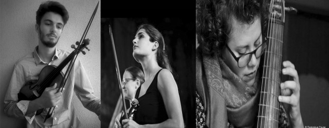 Gabriele Cervia (violino barocco), Giulia Manfredini (violino barocco) e Carolina Eguez (viola da gamba).